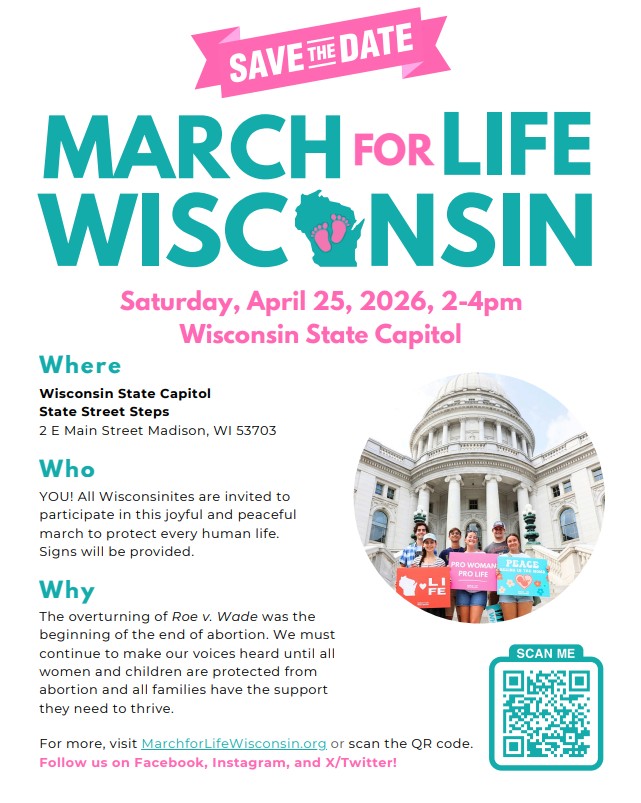 St. John Nepomucene Catholic Community March for Life Wisconsin – April ...
